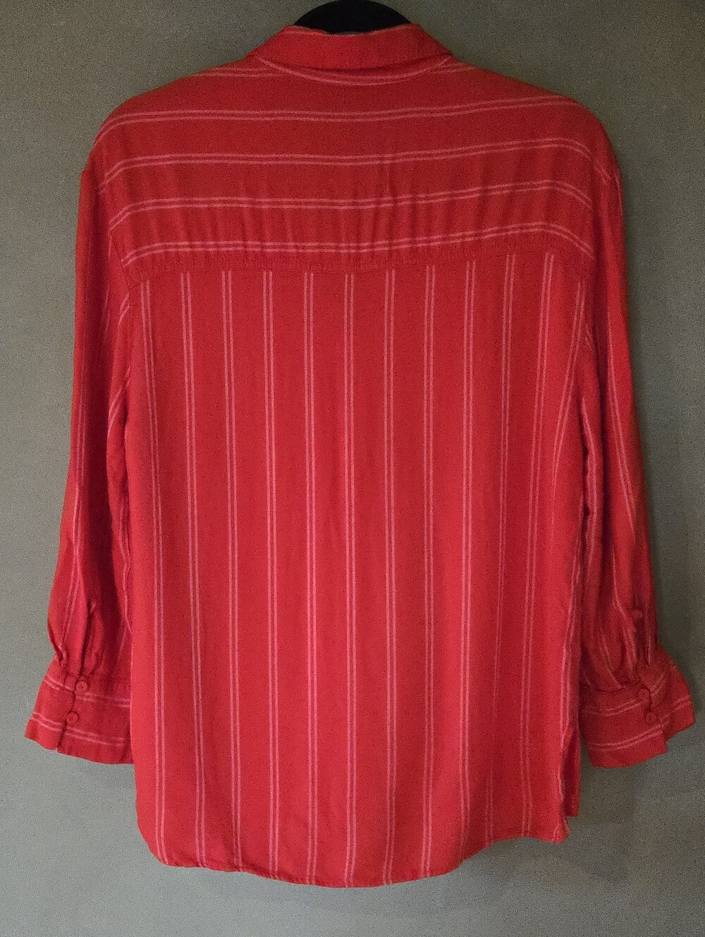 Mango Suit | Red Striped Oversized V-Neck Blouse, Size XS - Picture 3 of 8